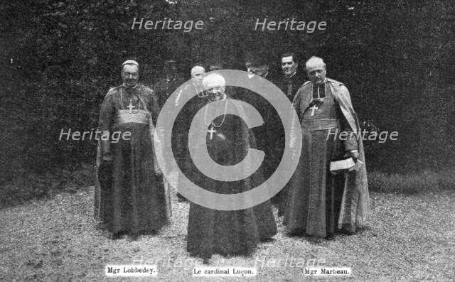 'Le 2e anniversaire de la Marne; Trois grandes figures du haut clerge francais', 1916. Creator: Jean Clair-Guyot.