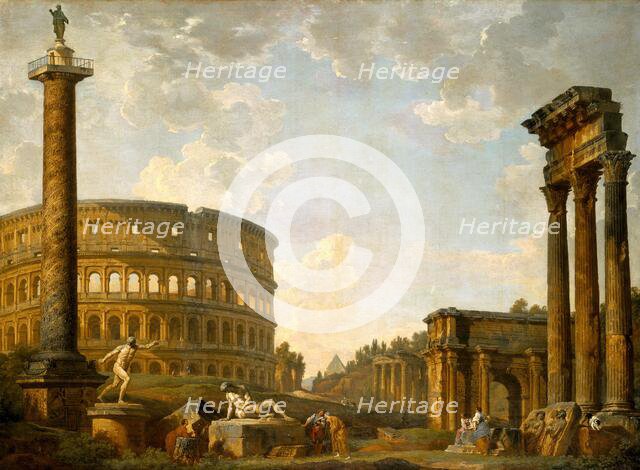 Roman Capriccio: The Colosseum and Other Monuments, 1735. Creator: Giovanni Paolo Panini.