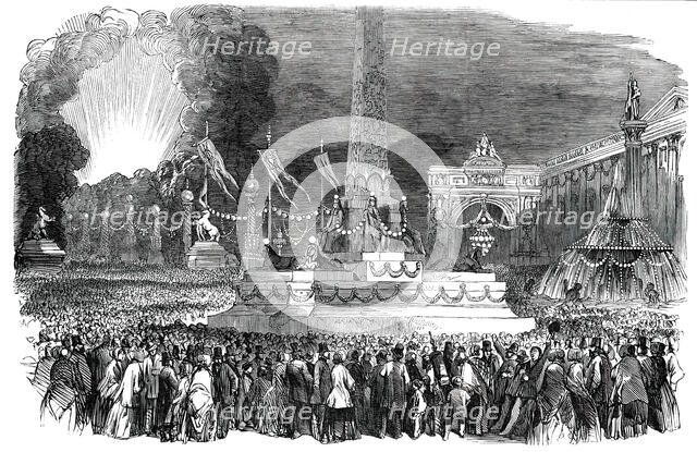 The Paris Fete - Illumination in the Place de la Concorde, 1850. Creator: Unknown.