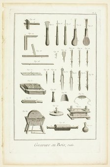 Wood Engraving, Tools, from Encyclopédie, 1762/77. Creator: A. J. Defehrt.