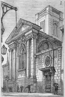 View of the east end of St Dionis Backchurch from Lime Street, City of London, 1860. Artist: Anon