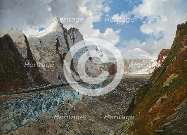 The Großglockner with the Pasterze, 1832. Creator: Thomas Ender.