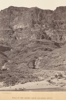 Wall in the Grand Canyon, Colorado River, 1871. Creator: Tim O'Sullivan.