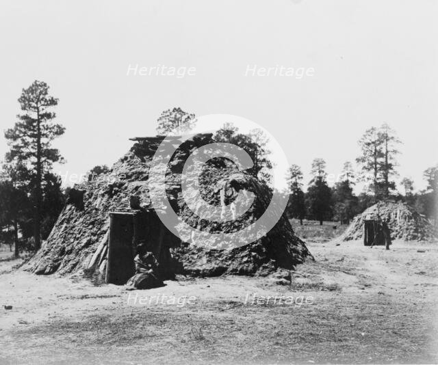 Navaho hogan, c1905. Creator: Edward Sheriff Curtis.