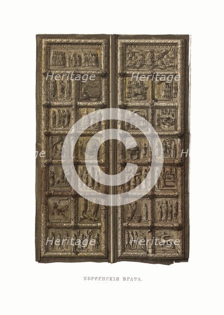 Door of Korsun. From the Antiquities of the Russian State, 1849-1853. Creator: Solntsev, Fyodor Grigoryevich (1801-1892).
