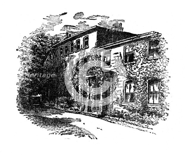 Charles Darwin's house in Downe, Kent. Artist: Unknown