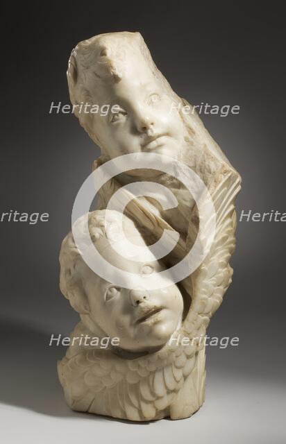 Fragment with Two Seraphim, c.1460. Creator: Circle of Desiderio Da Settignano.