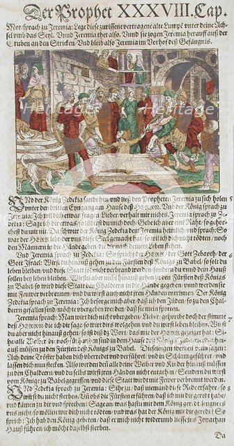 Jeremiah Lifted off the Cistern, 16th century. Creator: Jost Ammon.