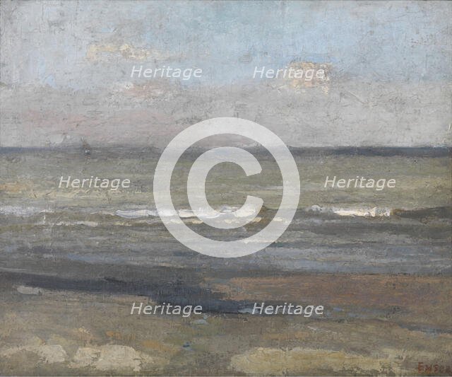 Grey Seascape, 1880. Creator: James Ensor.