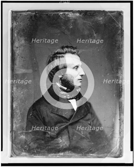 Unidentified man, head-and-shoulders portrait, three-quarters to the right..., between 1844 and 1860 Creator: Mathew Brady.