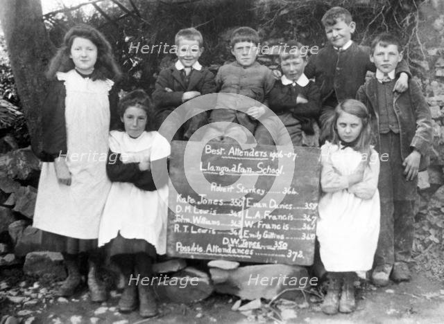 Best school attendence of Llangadfan School, Montgomeryshire, 1906-1907 Creator: Unknown.
