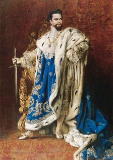 Ludwig II as the Grand Master of the Order of the Knights of St George, 1887. Artist: Schachinger, Gabriel (1850-1913)