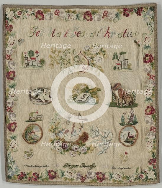 Sampler, 1870. Creator: Unknown.