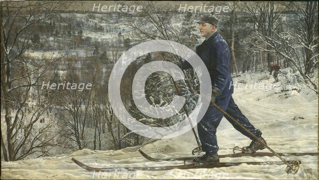 Kliment Voroshilov on a skiing trip, 1937.