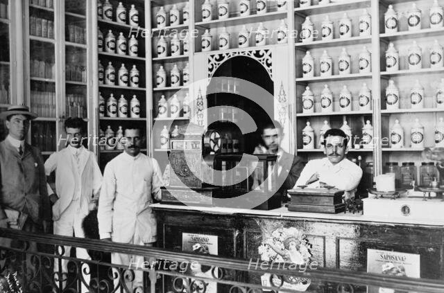 Drug store, Alfonso G. Zerbi, San Juan, Puero Rico, between 1895 and 1910. Creator: Unknown.
