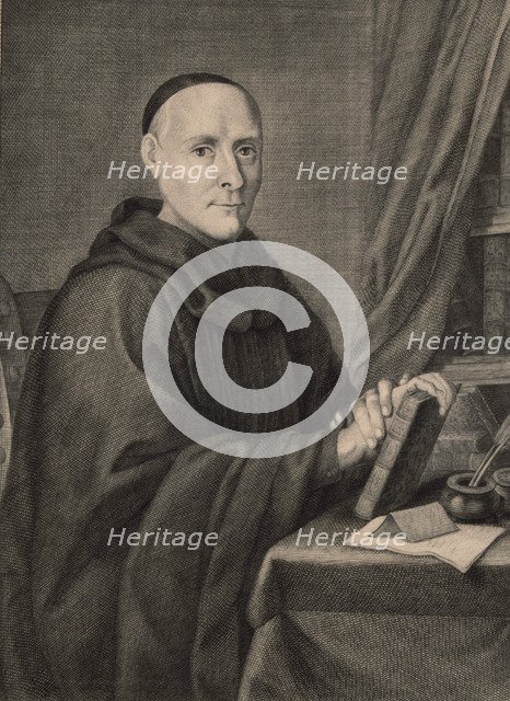Fray Benito Feijoo Geronimo (1676-1764), Spanish Benedictine monk and scholar, engraving of the c…