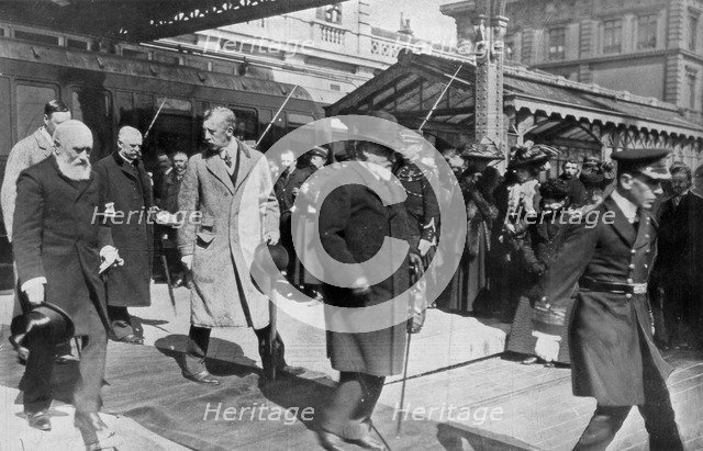 'On His Way to His Own Country For the Last Time, King Edward's Return From Biarritz', 1910. Artist: Unknown