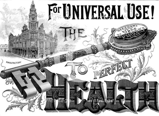 Advertisement for Beecham's Pills - the Key to Perfect Health, 1895. Creator: Unknown.