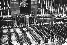 Spanish Civil War (1936 - 1939), Victory Parade of national troops passing in front of the grands…