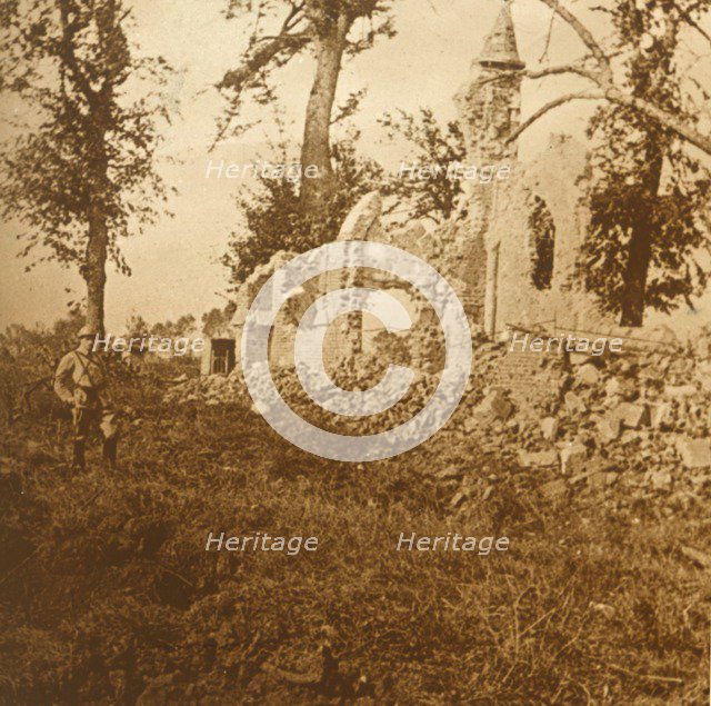 Ruined chapel, 1914-c1918. Artist: Unknown.