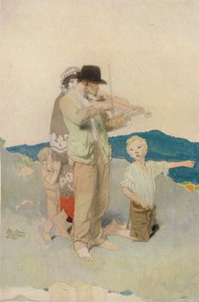 'The Fiddler, Study for Central Group in the Wayside Wedding', c1923. Artist: William Newenham Montague Orpen.
