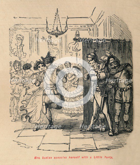 'Mrs Sextus consoles herself with a Little Party', 1852. Artist: John Leech.