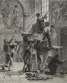 The conclave for the election of Pope Leo XIII, Rome, 1878.  Creator: Unknown.