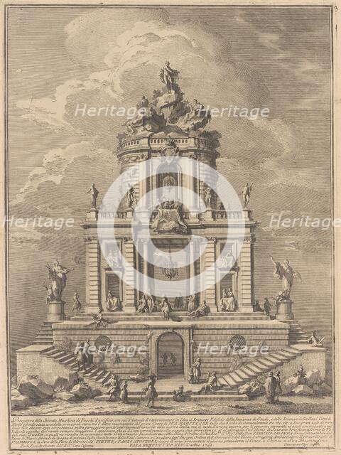 The Seconda Macchina for the Chinea of 1751: The Palace of Wisdom, Studies..., 1751. Creator: Giuseppe Vasi.