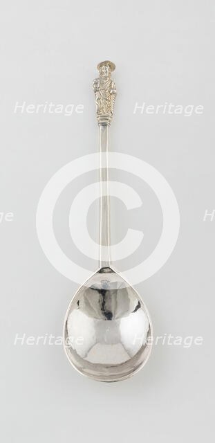 Apostle Spoon: St. Simon Zelotes, London, 1637/38. Creator: Unknown.