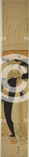 Lovers under an Umbrella in the Snow, c. 1767/68. Creator: Suzuki Harunobu.