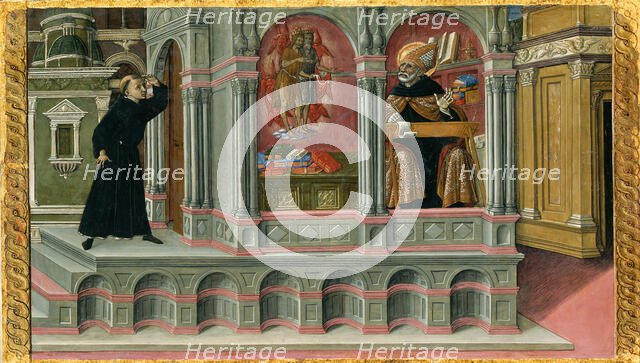 Saint Augustine's Vision of Saints Jerome and John the Baptist, 1476. Creator: Matteo di Giovanni.