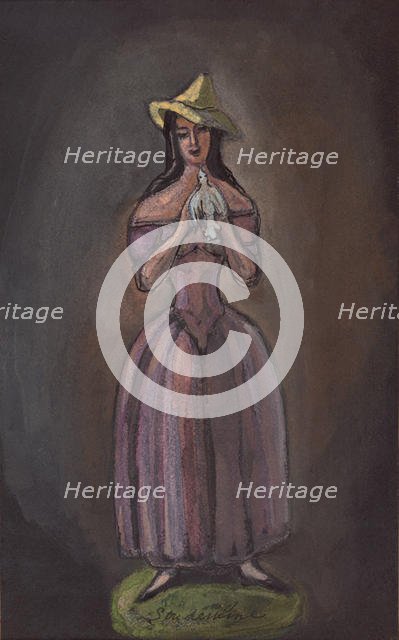 Woman in purple (Olga Glebova-Sudeikina). Artist: Sudeykin, Sergei Yurievich (1882-1946)