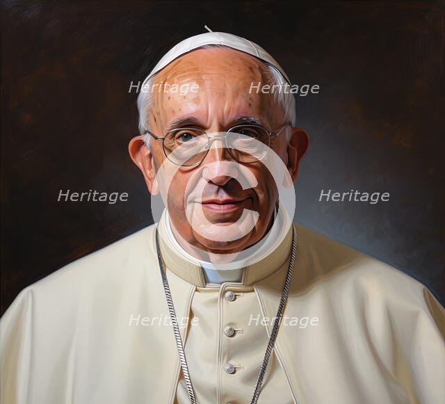 AI IMAGE - Portrait of Pope Francis, 2023. Creator: Heritage Images.