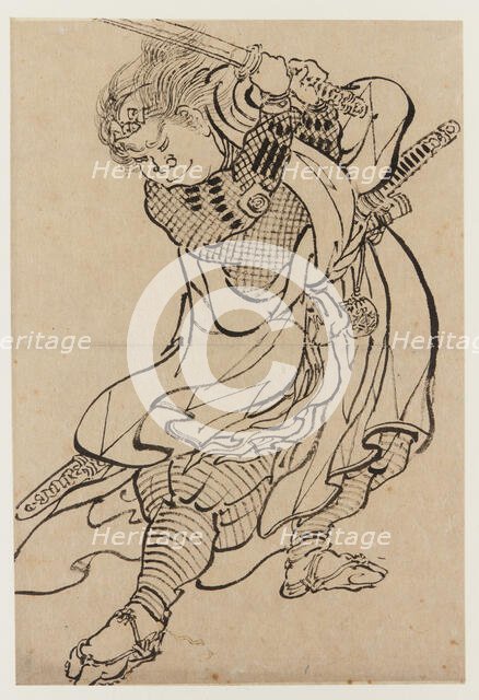 A Warrior, late 18th-early 19th century. Creator: Hokusai.