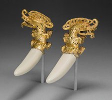 Double Pendant in the Form of a Mythical Saurian with Tusks, A.D. 800/1200. Creator: Unknown.