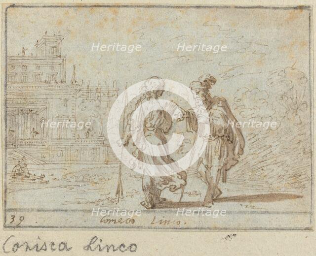 Corisca and Linco, 1640. Creator: Johann Wilhelm Baur.