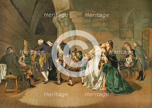 French Revolution: The parting of King Louis XVI and Marie Antoinette, 1792.  Creator: Unknown.