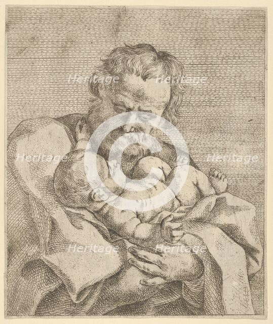 Saint Joseph holding the infant Christ, after Reni, 17th century. Creator: Anon.