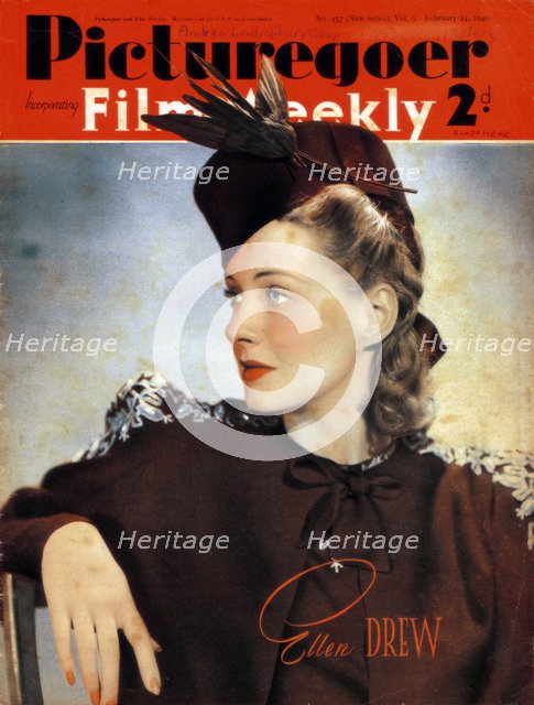 Ellen Drew (1915-2003), American actress, 1940. Artist: Unknown