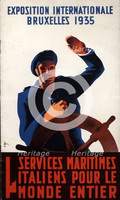 Tourist brochure for the Italian maritime services. International Exhibition of Brussels, 1935.