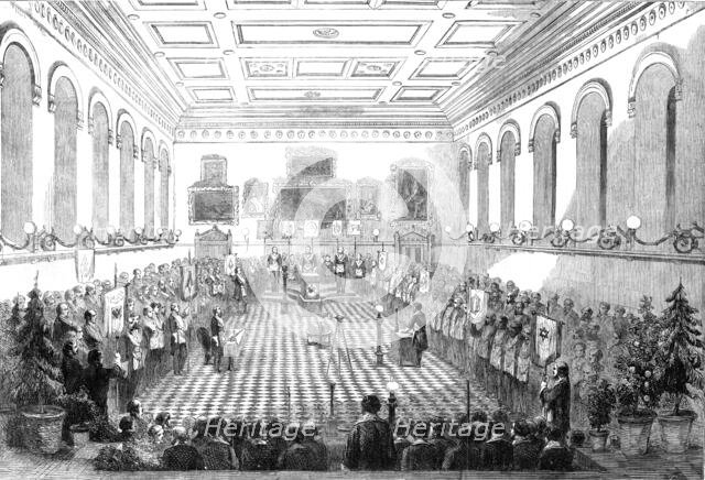 Installation of the Duke of Newcastle at the Mechanics' Hall, Nottingham, as Provincial..., 1860. Creator: W Thomas.