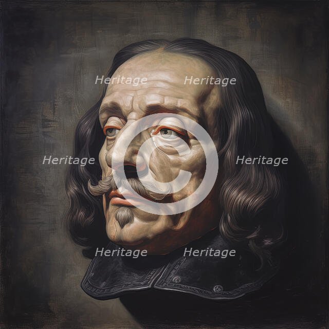 AI IMAGE - Portrait of Oliver Cromwell, 1650s, (2023). Creator: Heritage Images.