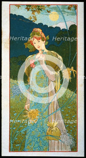 Drawing for a postcard illustration, 1900. Creator: Riquer i Anglada, Alexandre de (1856 - 1920).