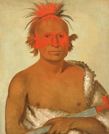 Pash-ee-pa-hó, Little Stabbing Chief, the Younger, One of Black Hawk's Braves, 1832. Creator: George Catlin.