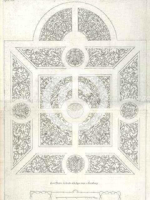 Grand Parterre du Jardin de la Royne mere a Luxembourg, in Traité du Jardinage selon les R..., 1638. Creator: Michel van Lochom.