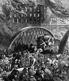 The Chicago Fire: the Randolph-Street Bridge, 1871. Creator: Unknown.