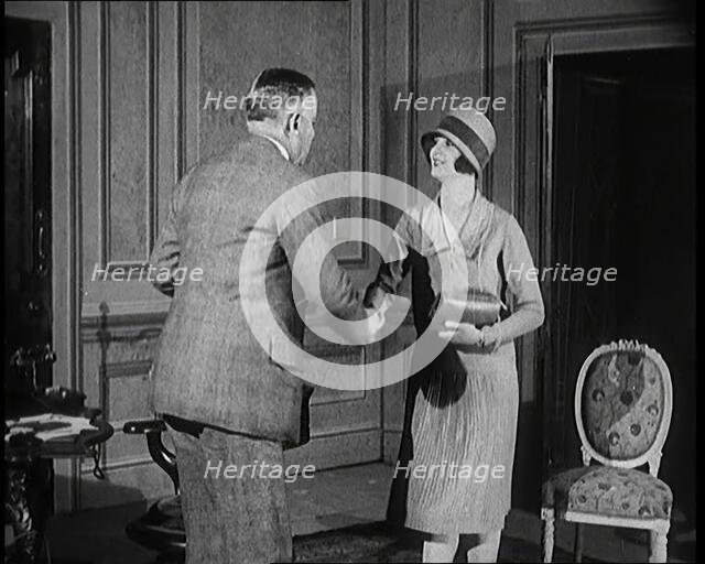 Charles B Cochran, English Theatrical Manager, Interviewing Female Performers, 1920s. Creator: British Pathe Ltd.