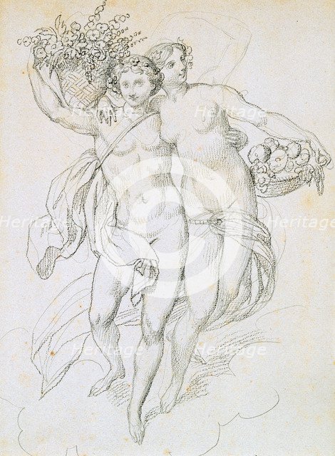 'Psyche and Cupid', c1820-1857. Artist: Achille Deveria
