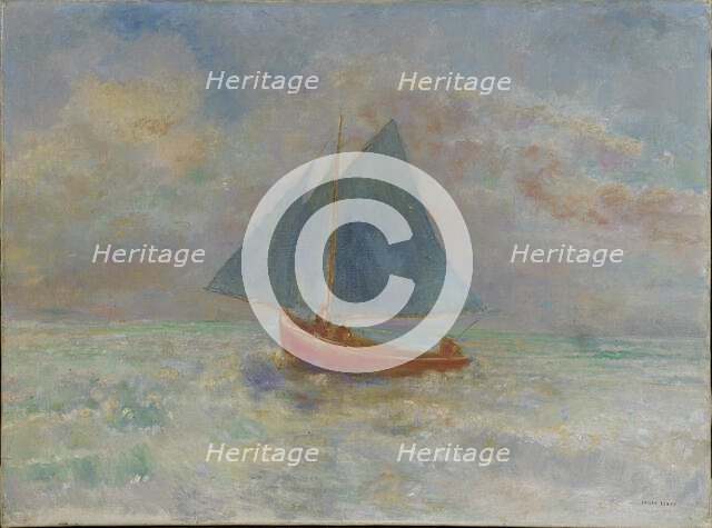 Le Bateau rouge (The Red Boat), c. 1910. Creator: Redon, Odilon (1840-1916).