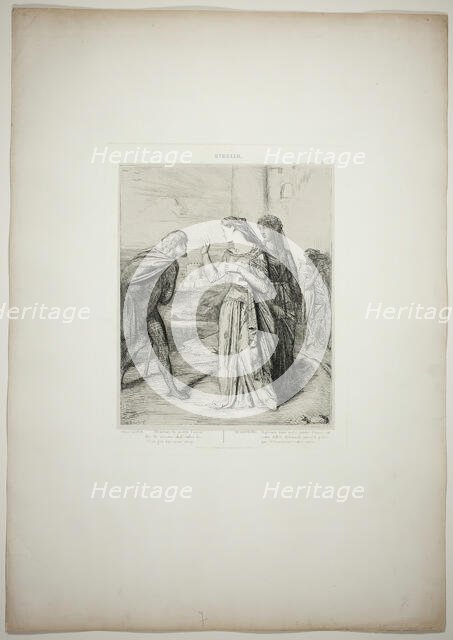 Therefore be merry, Cassio, plate six from Othello, 1844. Creator: Theodore Chasseriau.